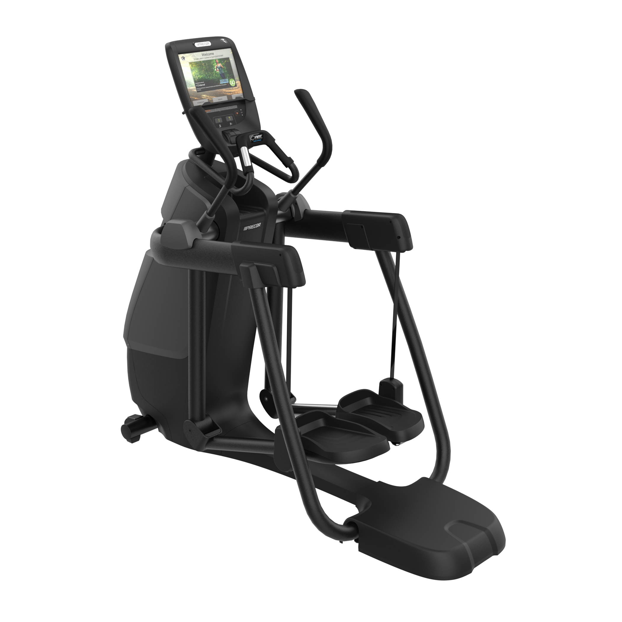Precor AMT 885 adaptive motion trainer with P82 console in black pearl